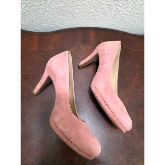 Naturalizer Women's Pink Suede 3" Heeled Pumps Almond Toe Size 8.5 - Picture 5 of 9